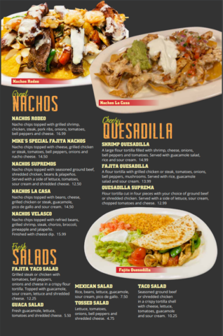 Menu – Hacienda Leon